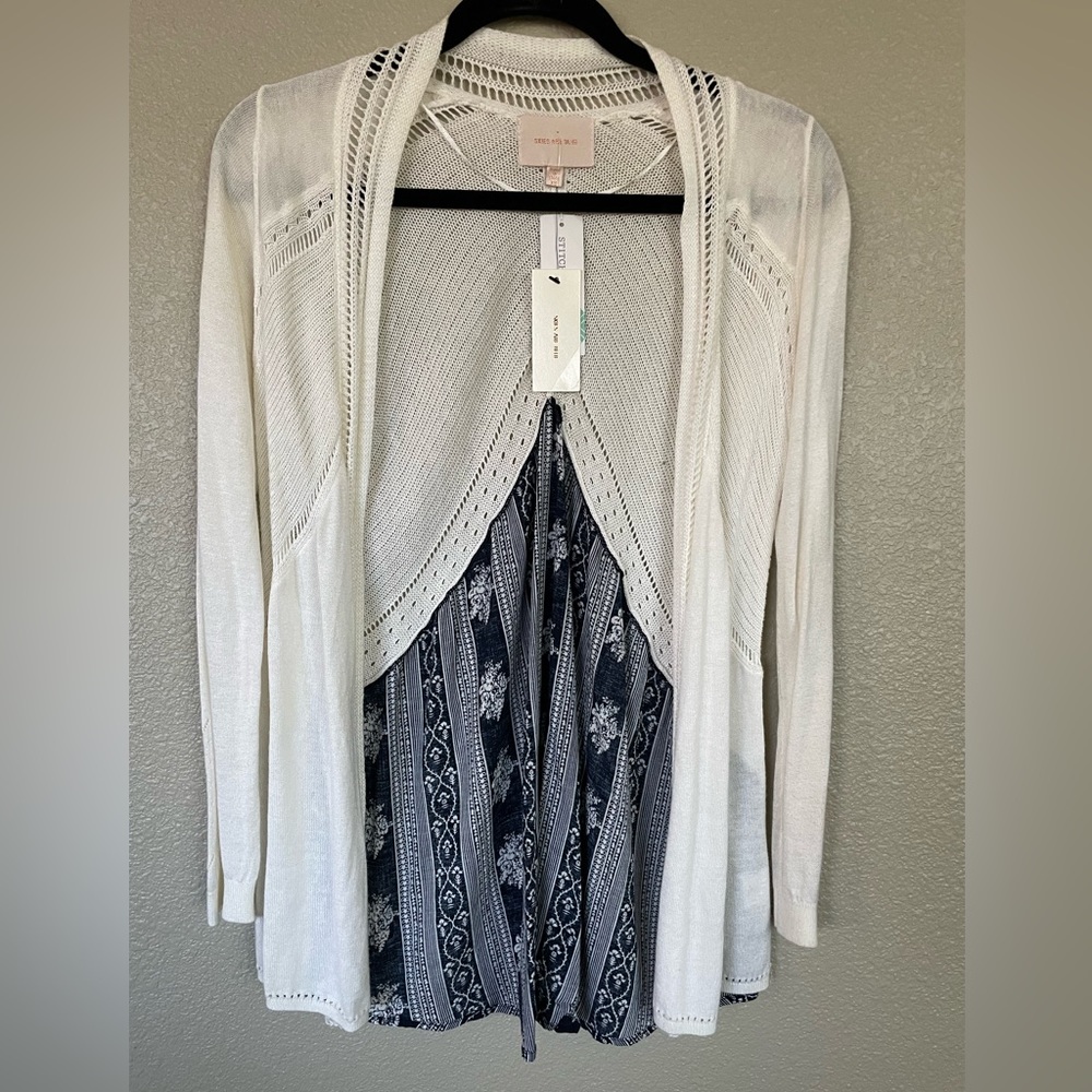 Super cute cardigan, mixed media